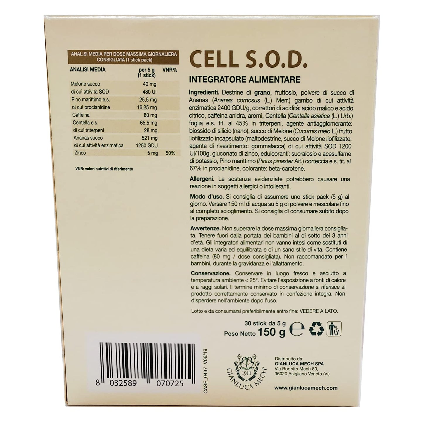 Cosmech Cell S.O.D. by Gianluca Mech - integratore alimentare - anticellulite Tisanoreica