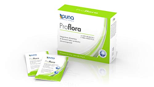 Guna Proflora Integratore Alimentare di Microrganismi Probiotici MicroinCapsuleulati - 30 Bustine, Verde, 75 Grammi