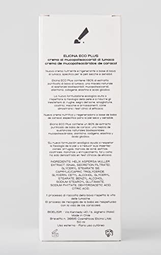 Elicina Eco Plus - Crema viso per pelli secche, sensibili e mature - Bava di lumaca, 50 ml