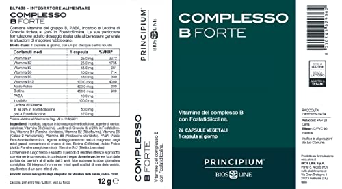 BIOS LINE Principium Complesso B Forte, Integratore composto dalle vitamine del gruppo b, Integratore compresse per il funzionamento del sistema nervoso