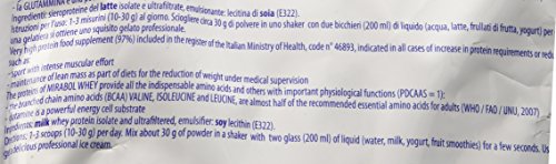 Volchem Mirabol Whey Protein 97, Integratore Alimentare con Proteine del Siero del Latte, 22% Aminoacidi Ramificati, con Arginina e Glutammina, Busta con Polvere Solubile, Gusto Natural, 500 g