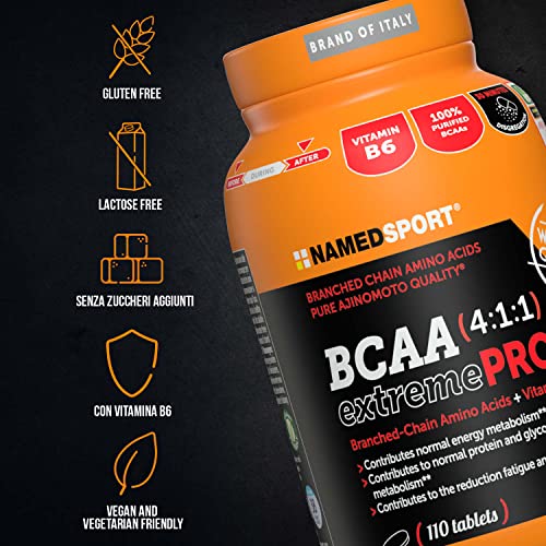 NAMEDSPORT BCAA 4:1:1 extremePRO 310 cpr - Integratore di Aminoacidi a catena ramificata Ajipure® (1g/compressa) al massimo stato di purezza