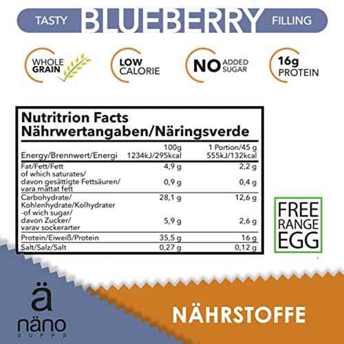 Protein pancake Nano Supps 12 X 45 g | Gusto: Mirtillo