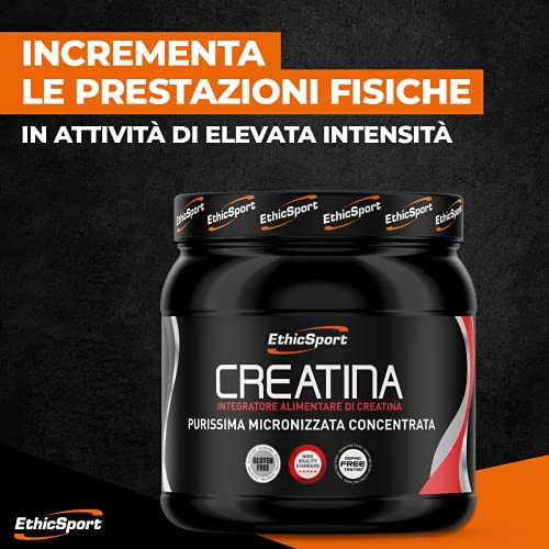 EthicSport - Creatina - Barattolo da 300 mg - Integratore alimentare per migliorare la prestazione e la reattività muscolare
