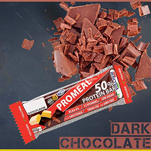 Volchem | Promeal Protein 50% | 20 barrette da 60 g | Gusto Dark Chocolate
