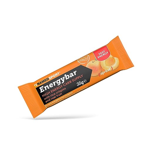NAMEDSPORT Energybar Apricot 35 g - Barretta energetica con riso soffiato e frutta, gusto albicocca