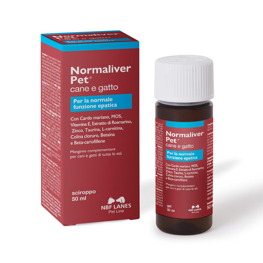 NBF Lanes | Normaliver Cane e Gatto, 50 ml Sciroppo in Gel Appetibile, per la Normale Funzione Epatica