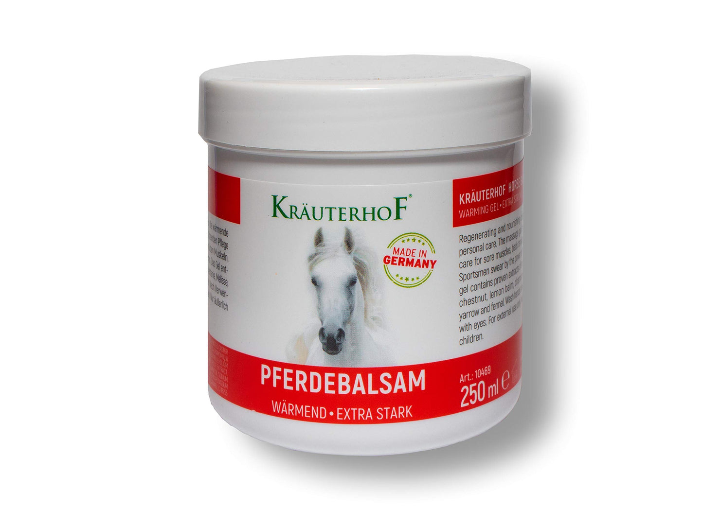 Kräuterhof - Balsamo per cavalli, extra forte, 250 ml, contro mal di schiena, dolori articolari, guarisce con calore e ingredienti naturali, perfetto per sport, dolori muscolari, reumatismi