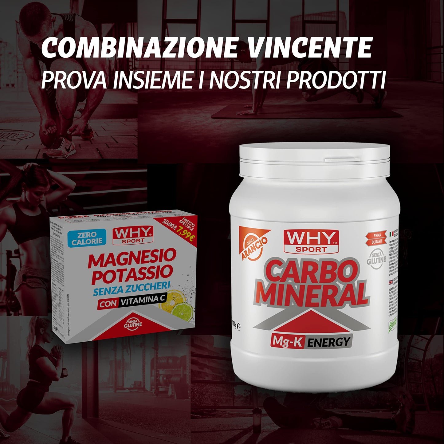 WHY SPORT Magnesio e Potassio Senza Zuccheri - Integratore Alimentare Sali Minerali Senza Glutine - Gusto Agrumi - 10 Bustine (da 3,5 g)