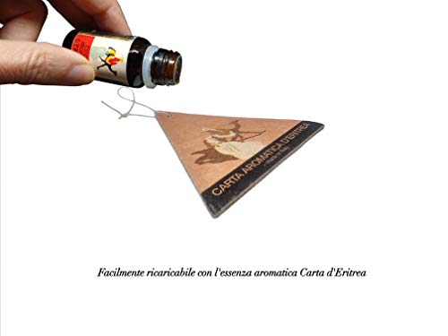 CASANOVA Carta d'Eritrea Originale 3 Profumatori Auto Elimina Odori, Triangoli di Pura Cellulosa Ecologica, Atossici