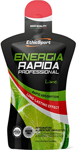 EthicSport - Energia Rapida Professional - Gusto: Lime - Confezione da 15 x 50 ml - Integratore alimentare energetico con glucidi sequenziali a risposta differenziata
