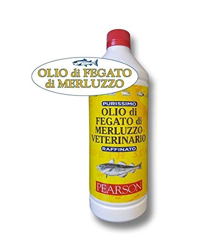 Pearson Purissimo Olio di Fegato di Merluzzo Ad Uso Veterinario 1L per Cani Omega 3 Biologico Naturale