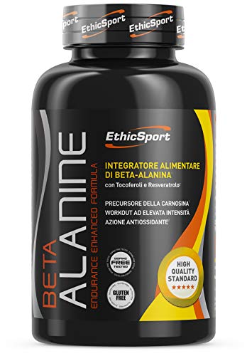 EthicSport - Beta Alanina - Barattolo da 90 cpr x 1500 mg - Integratore alimentare con azione antiossidante per sport ad elevata intensità