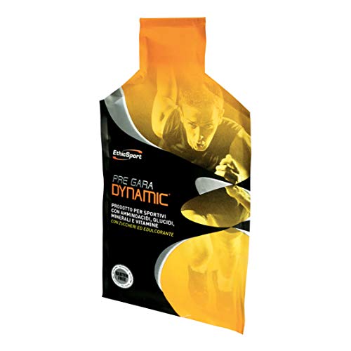 EthicSport - Pre gara Dynamic - Confezione da 20 x 15,3 gr - Integratore alimentare di amminoacidi e vitamine con minerali e glucidi sequenziali