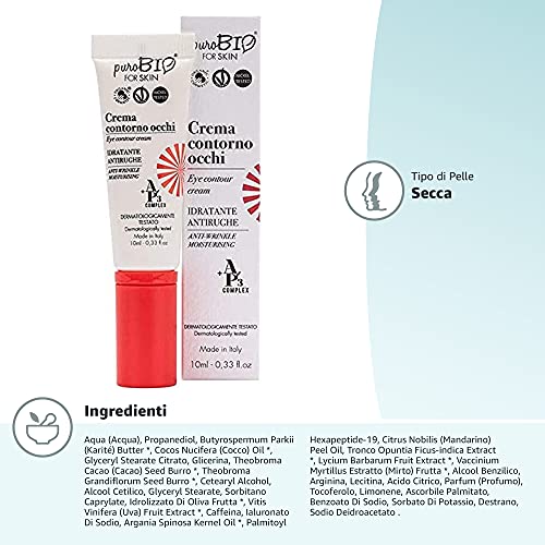 Purobio Crema Contorno Occhi Idratante Antirughe - 10 Ml