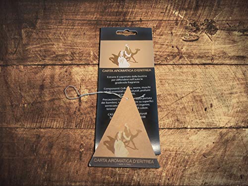 CASANOVA Carta d'Eritrea Originale 3 Profumatori Auto Elimina Odori, Triangoli di Pura Cellulosa Ecologica, Atossici