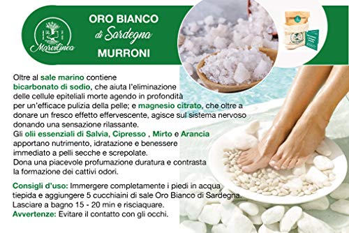 Sale pediluvio effervescente, linea ORO BIANCO di Sardegna Murroni
