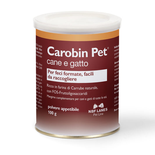 NBF Lanes | Carobin Pet Cane e Gatto, Polvere Appetibile 100 g, per Feci Formate, Facili da Raccogliere